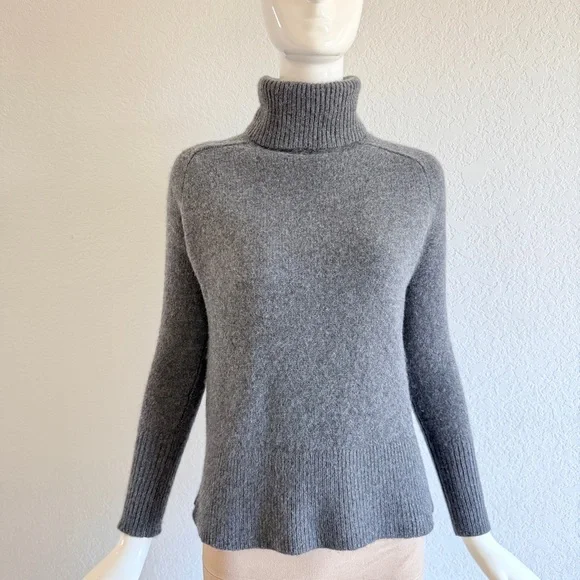 J. Crew Grey Cashmere Turtleneck Sweater - Picture 2 of 10